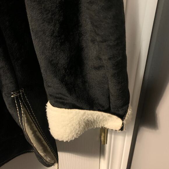 Cop Copine Women's Faux Suede Shearling Lined Jacket Size 1 S M Black France - Picture 9 of 12